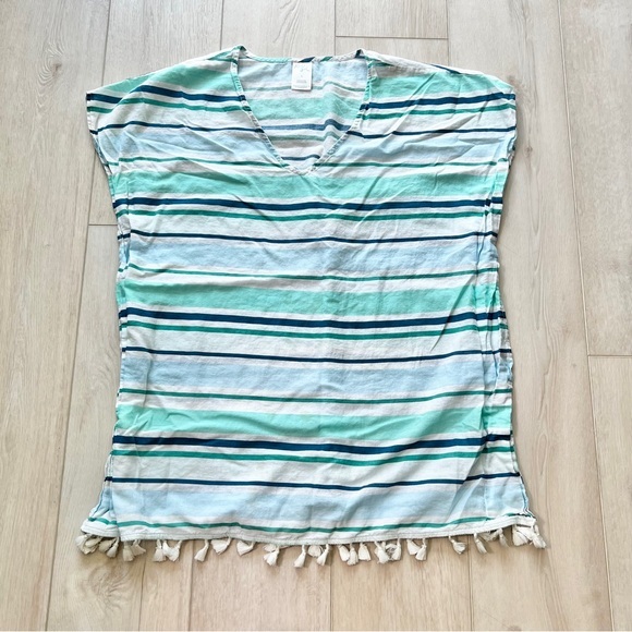 Kona Sol Striped Swimsuit Coverup Tunic Size Small - Picture 1 of 4